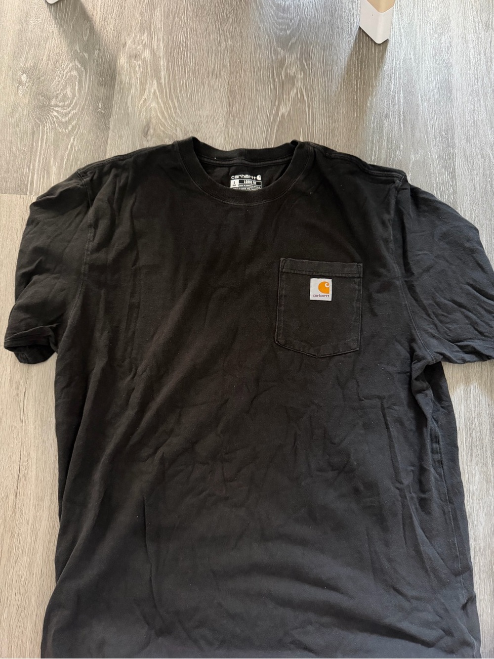 Carhartt Black Short Sleeve Pocket Tee with Logo Patch
